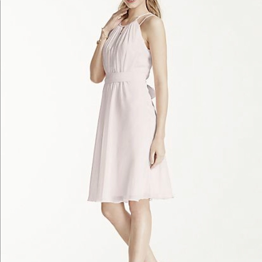 David’s Bridal Short Sleeveless Chiffon Dress NWT